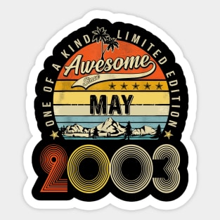 Awesome Since May 2003 Vintage 20th Birthday Sticker